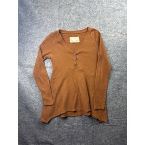 Anthropologie Maeve Eliza Henley Babydoll Tunic Long Sleeve Button Front Size XS